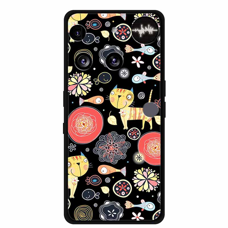 Flowers Case For Nothing Phone 3 Phone3 Soft Silicone Phone Cover Funda Black TPU Protective Bumper Coque for Nothing Phone (3)