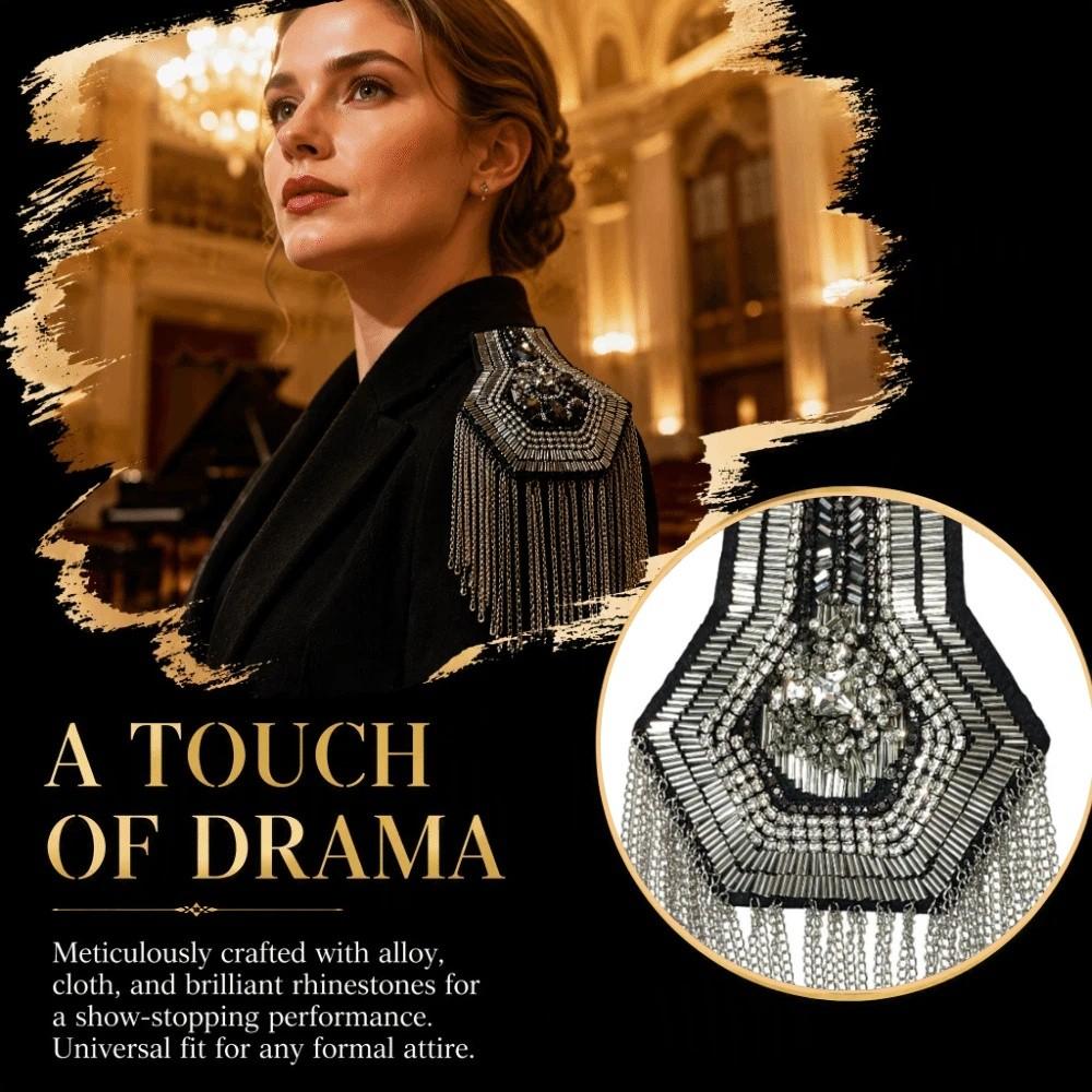 Rhinestone Tassel Epaulettes Decorative Shoulder Mark Classic Shoulder Board Ceremonial Parade
