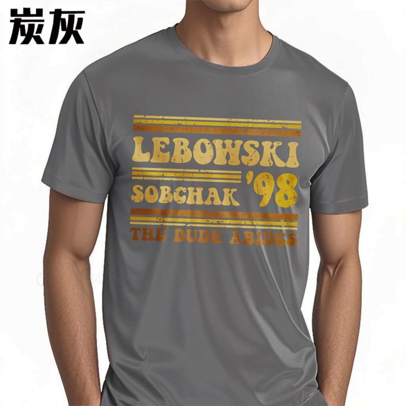 Big size summer For men tshirt Lebowski Sobchak 98 The Dude Abides Short Sleeve New Arrived Round Neck tees cotton men tops