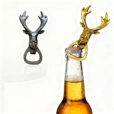 Zinc Alloy Bottle Opener Christmas Deer Head Shape Old Craftsmanship for Open Bottle Caps Home Decoration Holiday Gifts