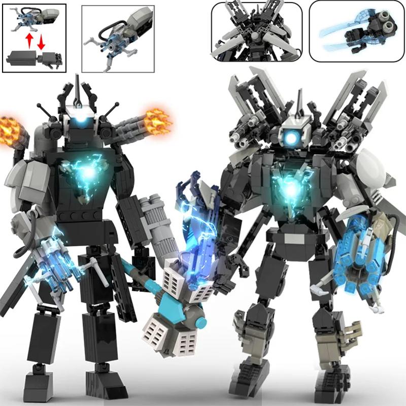 Moc Skibidi Toilet Builing Blocks Titan Clock Man 2.0 Camerman Speakerman TVMan Bricks DIY Moddel Toys For Kids Gift Easter Toys