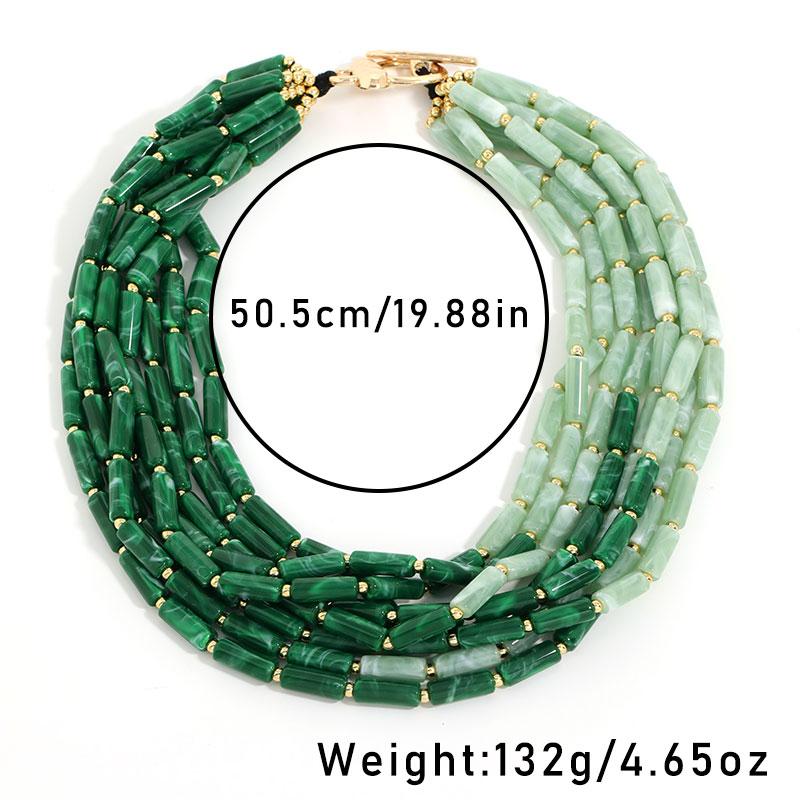Statement Beads Necklace Multi-layer Handmade for Women Trendy Party Jewelry