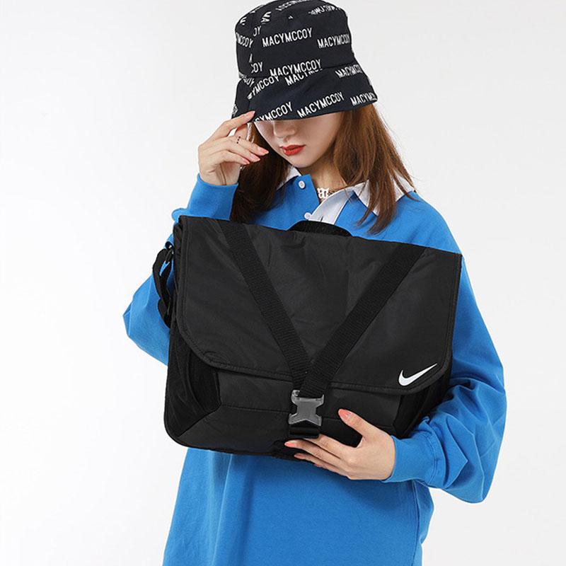 Nike Fabric Messenger Bag, Shoulder Bag, Crossbody Bag Regular Unisex Black Gray Casual DB0498-010