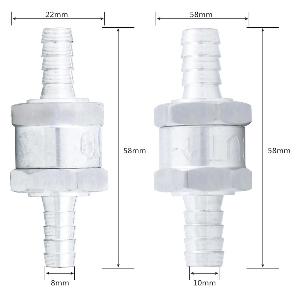 5/16" 8mm Auminium One Way Check Valve Non Return Inline For Gas Oil Diesel Fuel