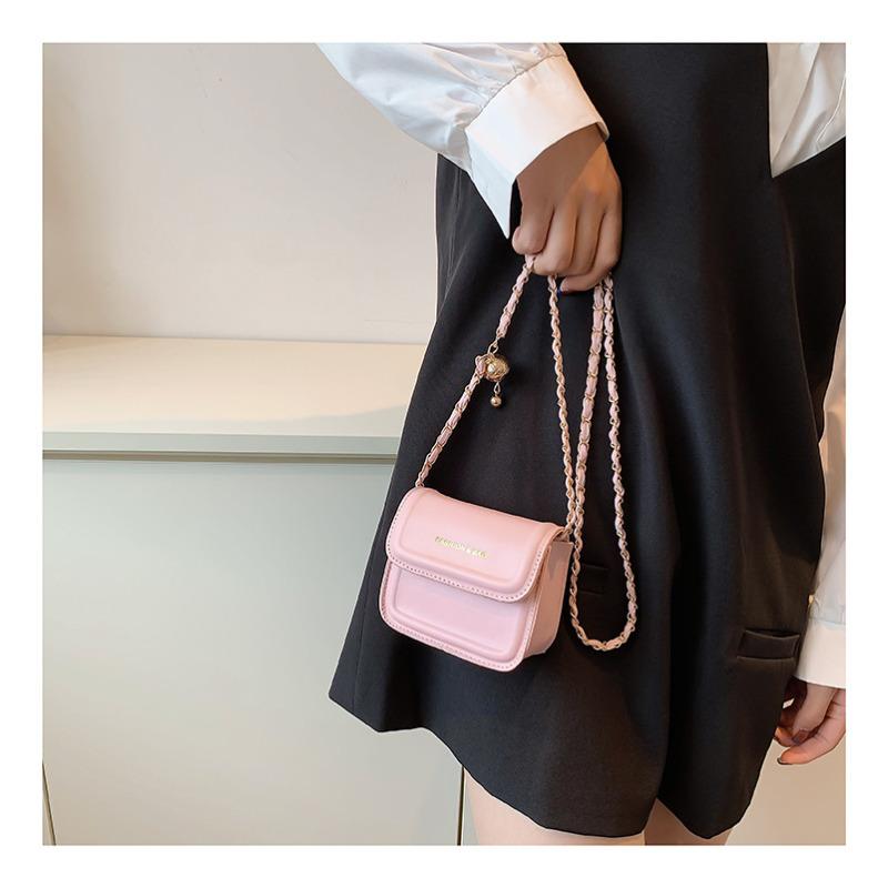Mini Faux Leather Chain Shoulder Bag for Women, Small Square Phone Crossbody Purse, Compact Fashion Handbag