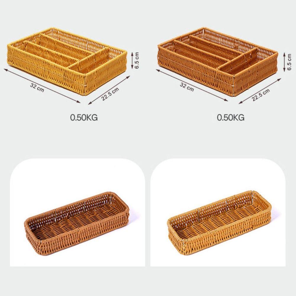 Hardness Bread Fruit Vegetables Basket Handwoven Rattan Basket  Restaurant Serving Tabletop Display