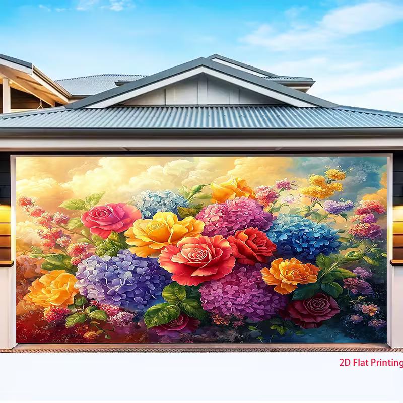 2D Colorful Rose Hydrangea Backdrop for Wedding Photography