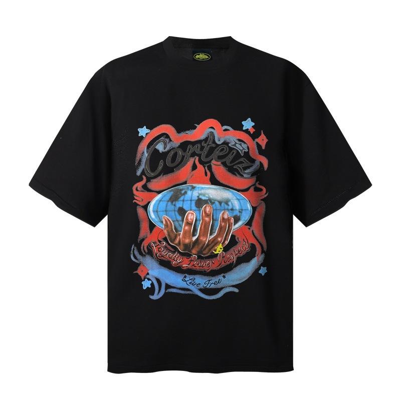 Meichao Alcatraz American Tide Brand Heavy Cotton 260 Short-sleeved T-shirt Men's and Women's Loose Casual and Versatile Summer