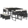 Vidaxl 9-Cz. Garden Furniture Set With Cushions, Black, PE Rattan
