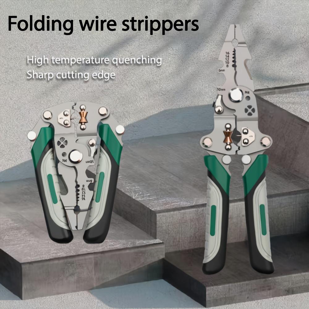 Foldable Wire Strippers Pliers Multifunction 6 In 1 Needle Nosed Wire Stripping Pliers Wire Cutting Tool for Electrical Repairs