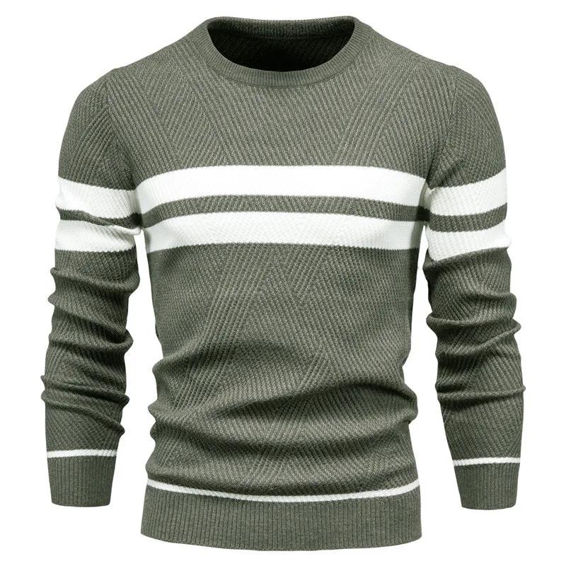 Spring Autumn Casual Sweater Men's Pullover Sweater Slim Men's Sweater Fashion Trend Simple Men's Sweater Long Sleeve Warm