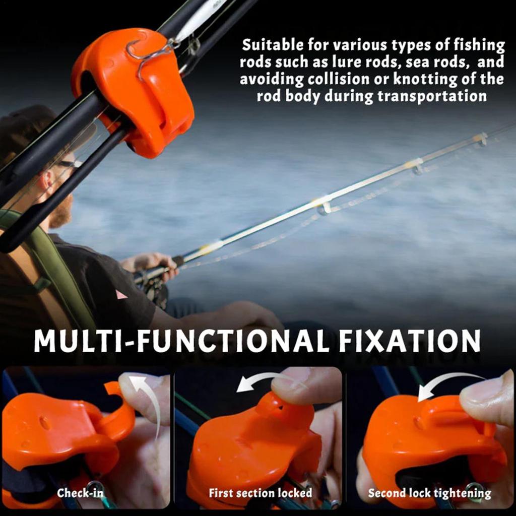 2PCS Fishing Rod Clips Protecting Pole Keeper Rod Tie Tackle Clips Holder Fixed Keeper For Beach Lake Fishing tool
