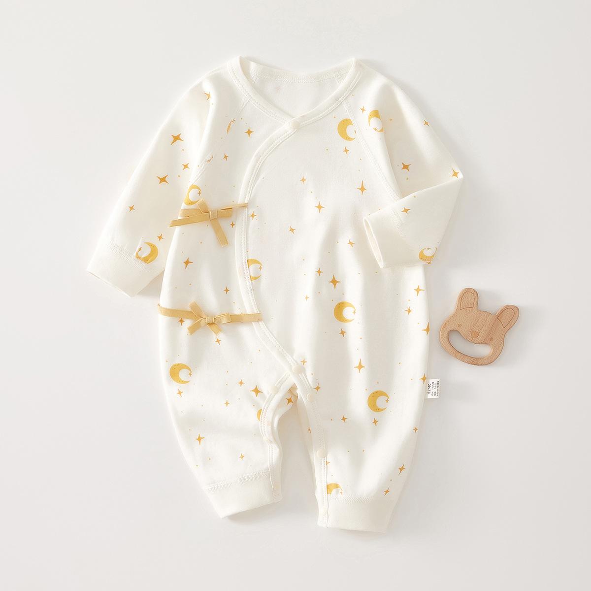 

Newborn Baby Romper 100% Cotton Kimono Style Onesie Spring Autumn Infant Crawling Suit Unisex 52