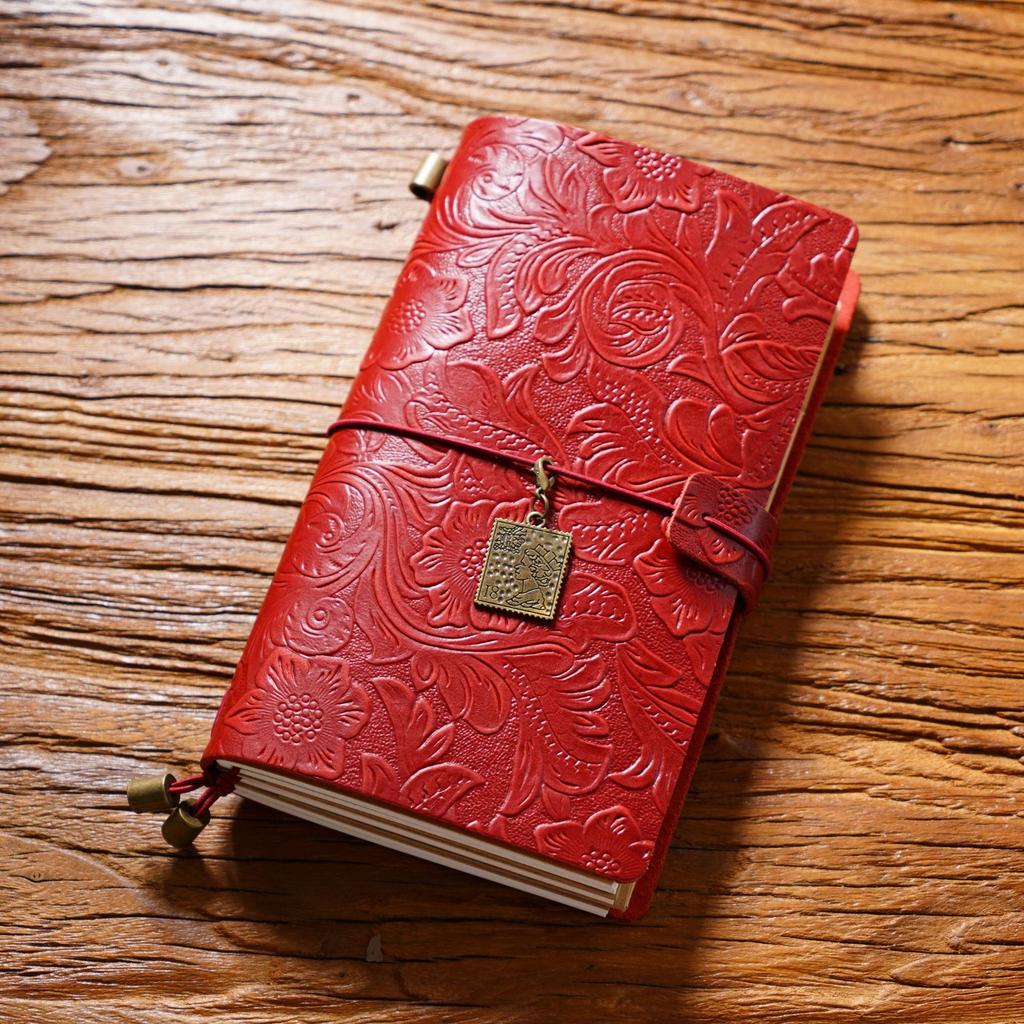 2026 Retro Carved Cowhide Travel Notepad Handmade Notebook Stationery Handbook Creative Diary
