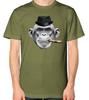 Monkey Smoking A Cigar T-Shirt Bowler Hat Swag Urban Hipster Unisex Top