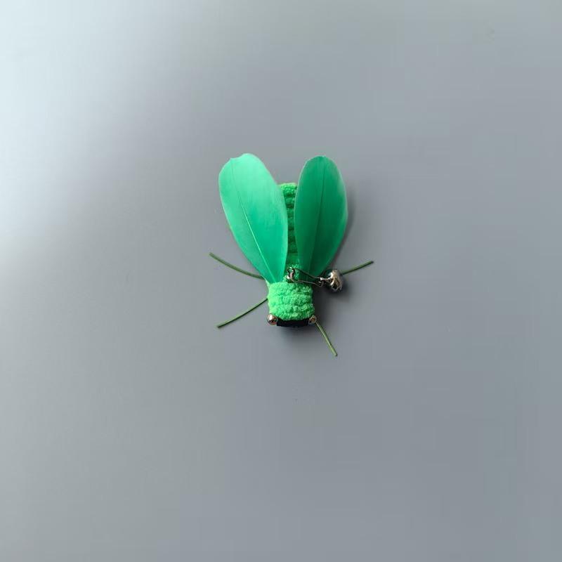 2pcs Artificial Insects Cat Teasing Stick Change Head Toy Pet Feather Wings Toys
