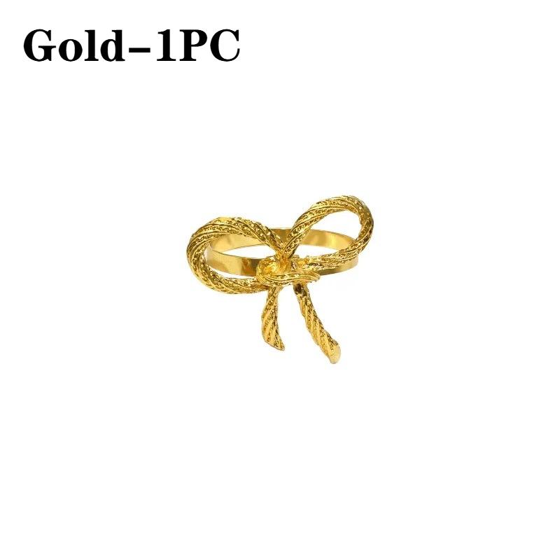Bow Tie Napkin Rings Metal Table Decor Simple Elegant Design for Christmas Wedding Valentine's Day Party Dining Table Decor