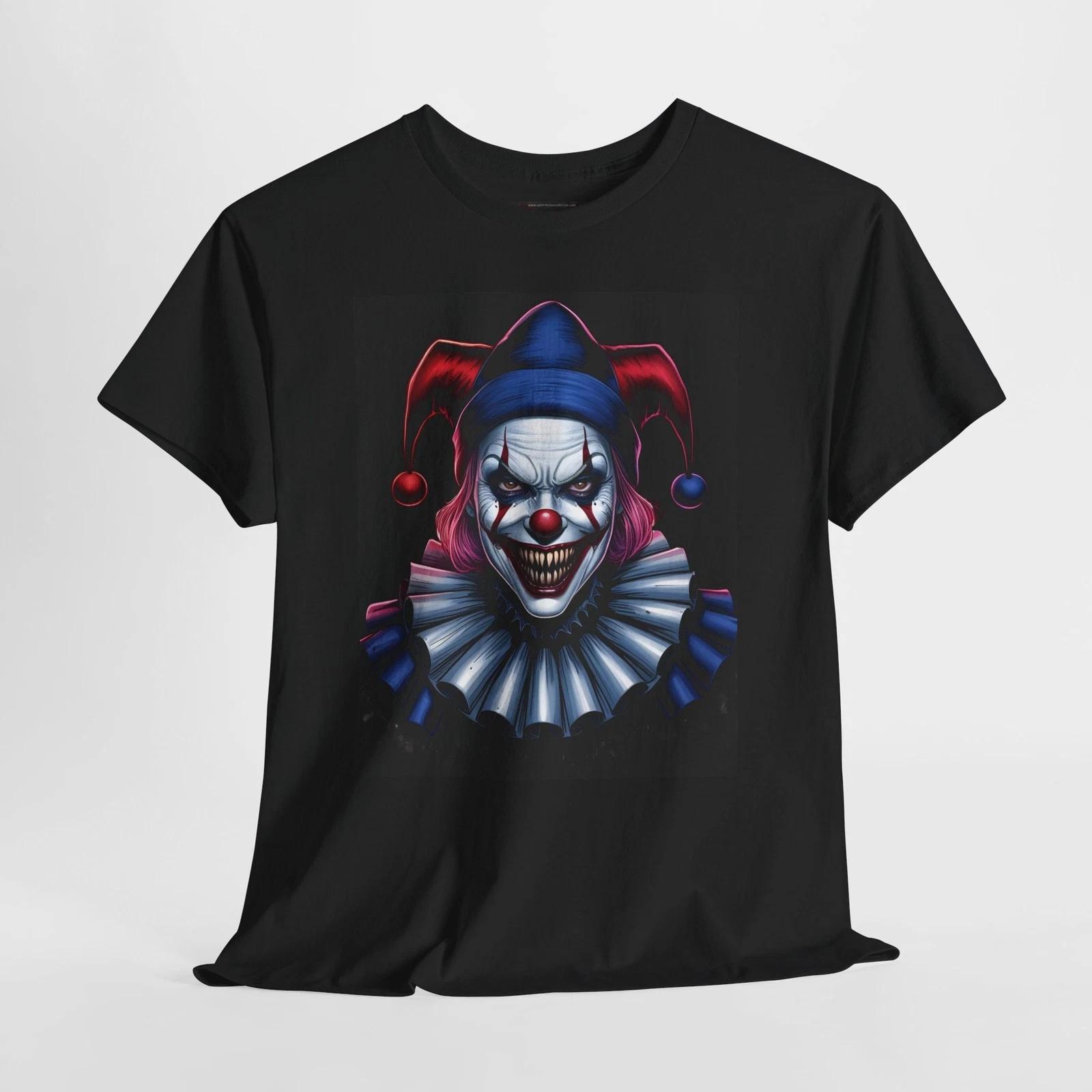 Disturbing Evil Jester Clown Horror Unisex Graphic T-Shirt - S to 5X L