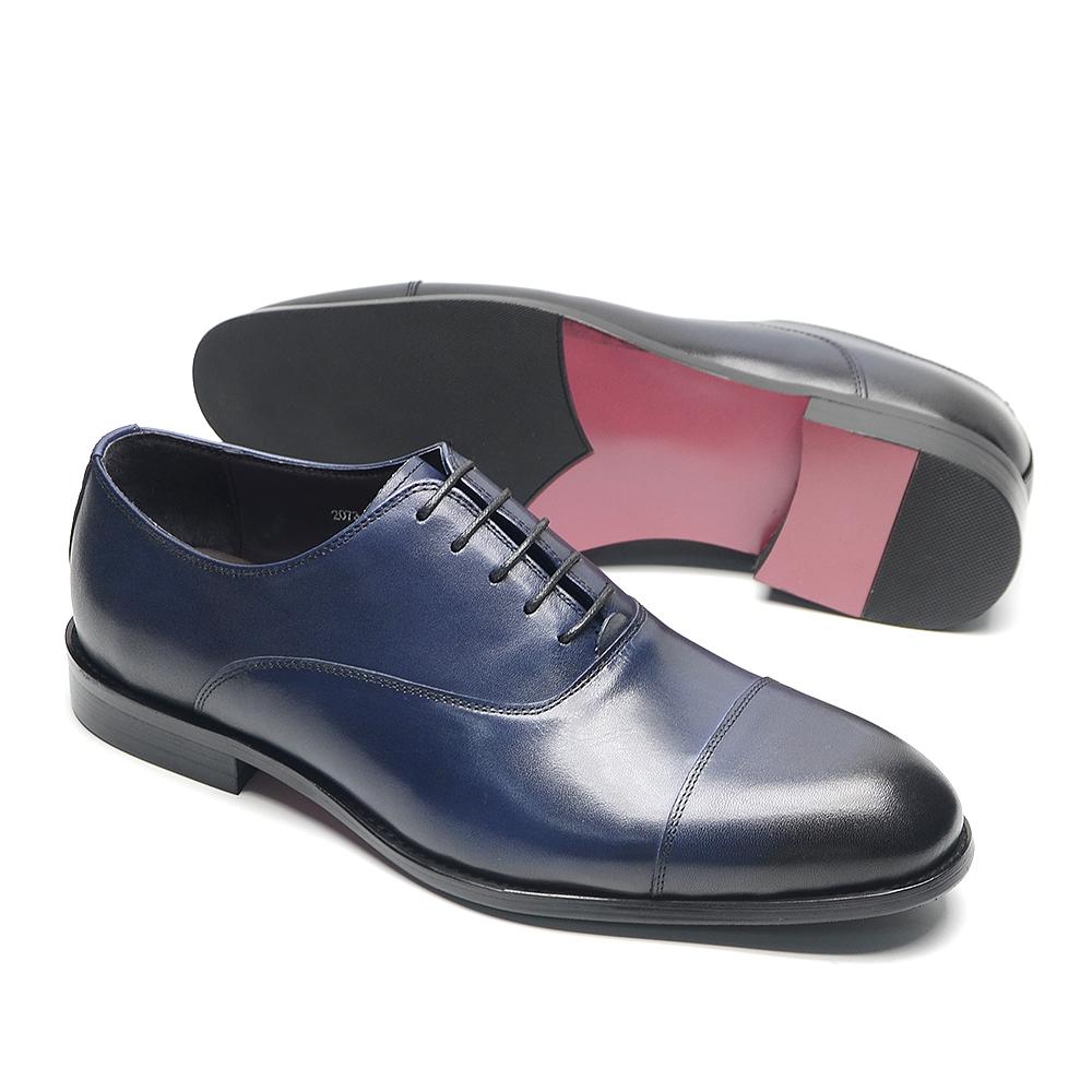 Echtes Leder Handgefertigt Herren Oxford Kleiderschuhe Kappe Zehenbereich Schnürung Klassischer Business Büroschuh Hochzeitsfeier Formelle Schuhe Mann