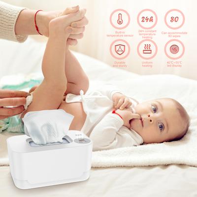 Încălzitor USB pentru șervețele pentru bebeluși, cu lumină LED, șervețele umede Păstrați la cald Cutie, temperatură reglabilă pentru încălzire, distribuitor de scutece portabil de mare capacitate
