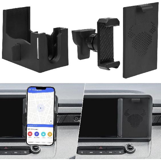 JOYTUTUS Cubby Phone Mount Cubby Storage Compatible With Ford Maverick 2024   Truck Dash Cubby Ert Phone Holder & Storage Box Kit