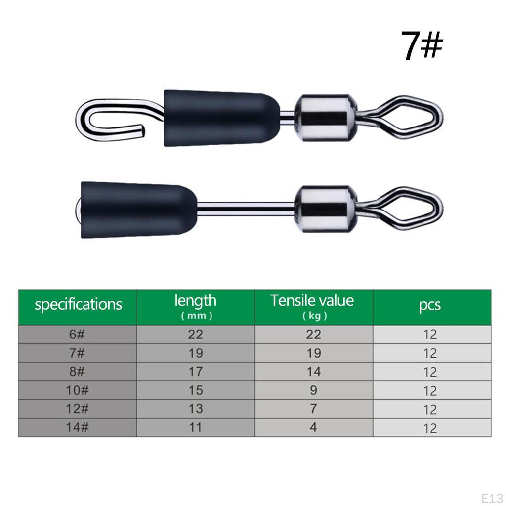 12 Pieces Fishing Swivel Barrel Small Reusable Ball Bearing Accessories