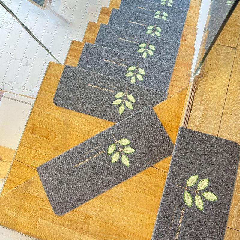 Luminous Self-Adhesive Stair Tread Mats - Splicable, Glue-Free, Solid Wood Protection Carpets