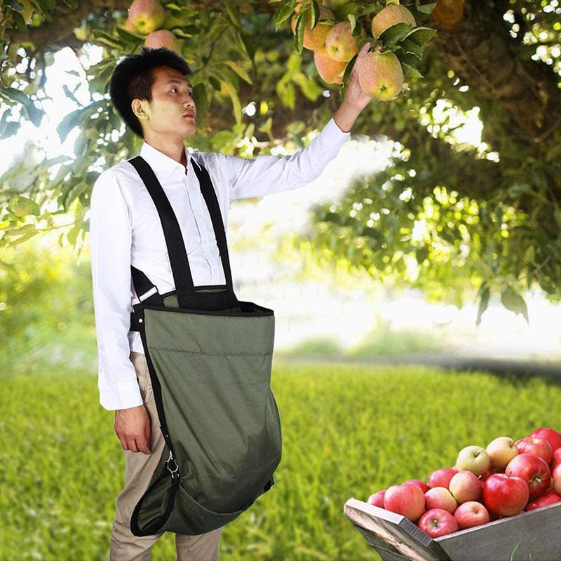 Outdoor Fruit Picking Bag 600D Oxford Cloth Adjustable Strap Garden Vegetable Fruit Collecting Storage Bag Reusable Apron Garden