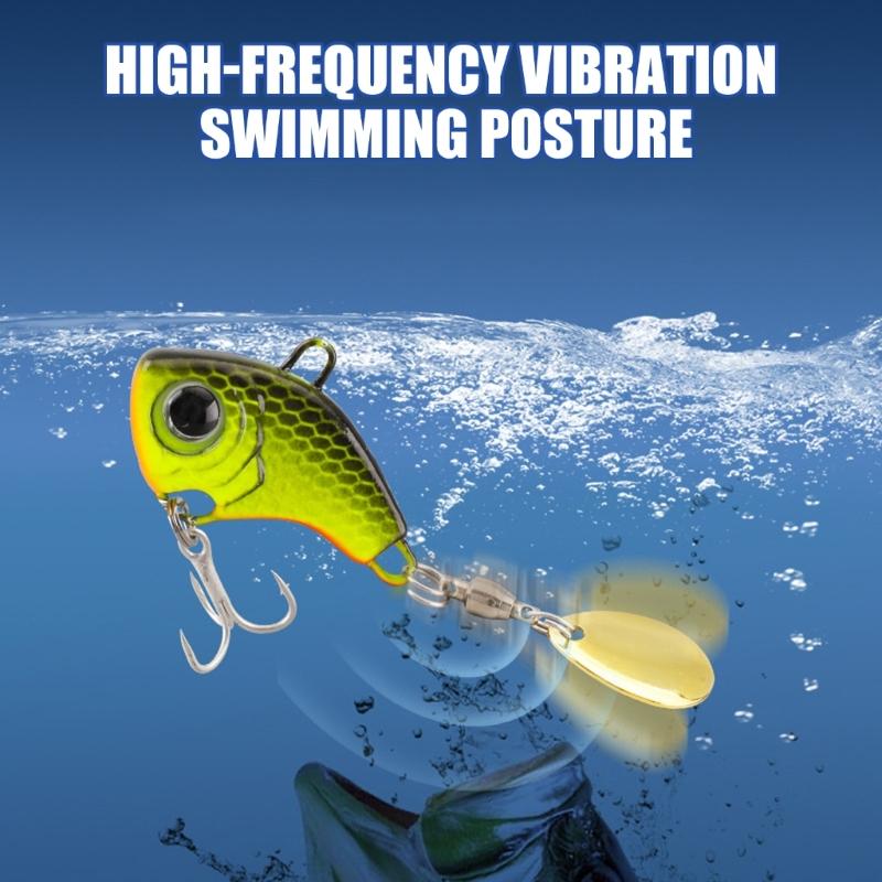 5Pcs Metal Spoon Spinner Lure Long Cast Metal Rotating Fishing Lure Hard Metal Spinner Baits with Hook Enduring