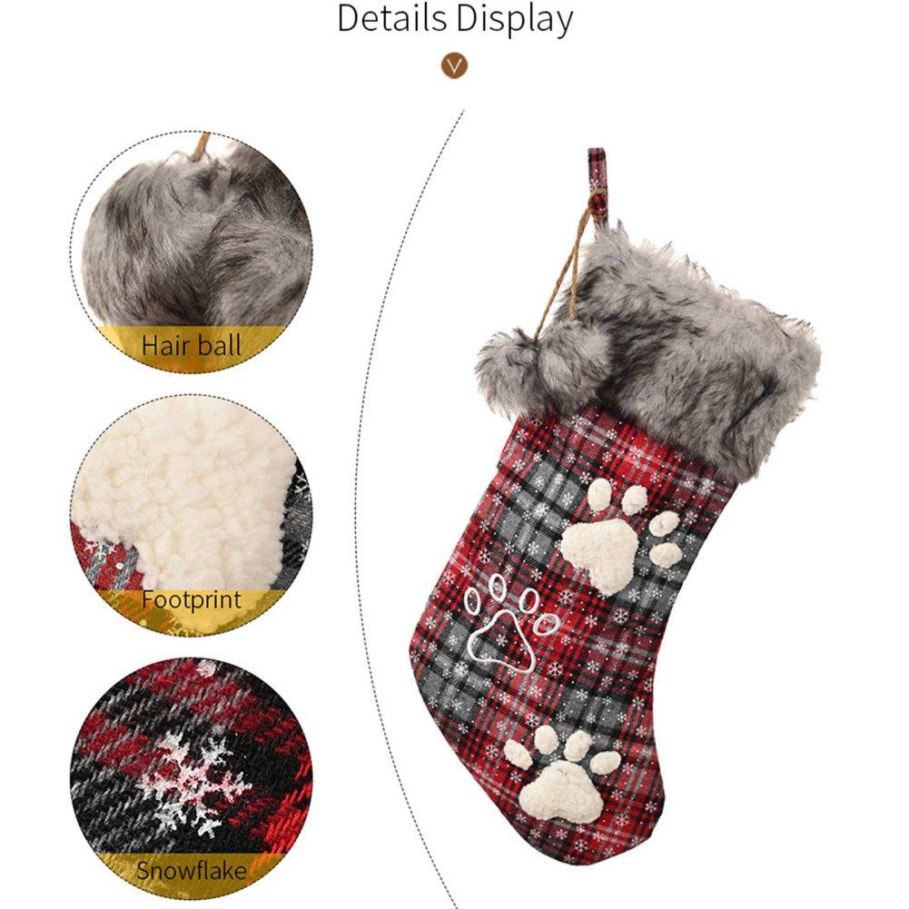 Christmas Socks Pet Plaid Gift Bag Alphabet Socks, Alphabet