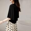 Summer Elegant Casual Loose Knitted Shirt Butterfly Sleeve Blouse Women O Neck Loose Knit Tops Ladies 2023  Blusa Mujer 27188