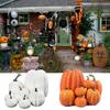 Elegant Yellow White Foam Pumpkins Set Perfect Autumn Decoration for Thanksgiving, Halloween, and Harvest Festivals