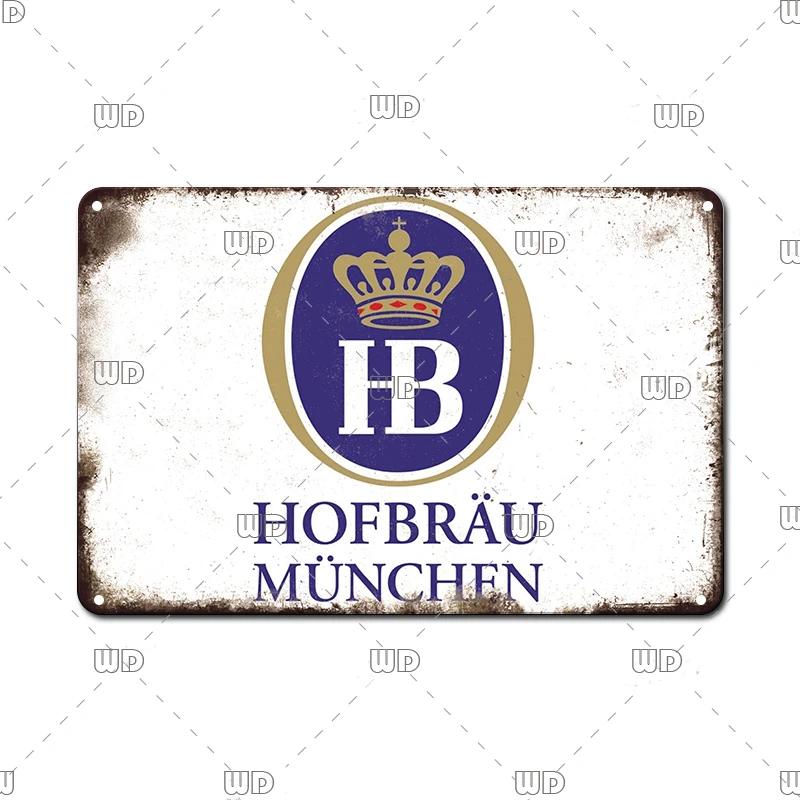 Retro Vintage Germany Paulaner Beer Tin Sign Decorative Plaque Plate Bar Pub Man Cave Kitchen Club Bar Wall Home Decor