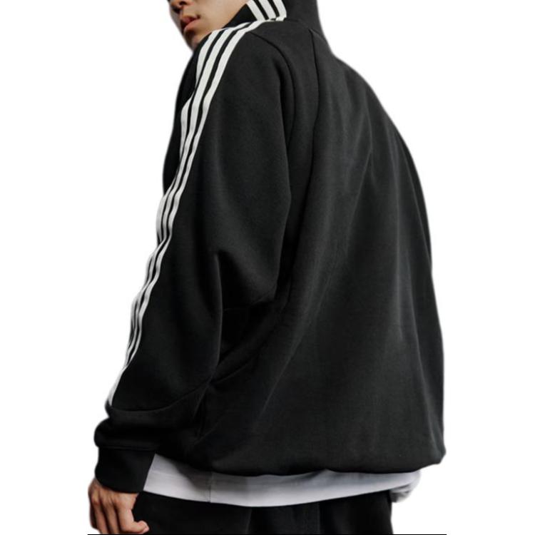 adidas FW24 Half-Zip Series Logo Pullover Loose Long Sleeve Sweatshirt Unisex Sweatshirt Black JI6633