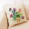 Succulent Cactus Plant Pattern Pillowcase Linen Pillowcase Car Seat Throw Sofa Home Decorative Pillowcase 45*45Cm