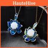 Stunning Lotus Blossom Pendant Necklace Crafted From Durable Titanium Steel With Colorful Enamel