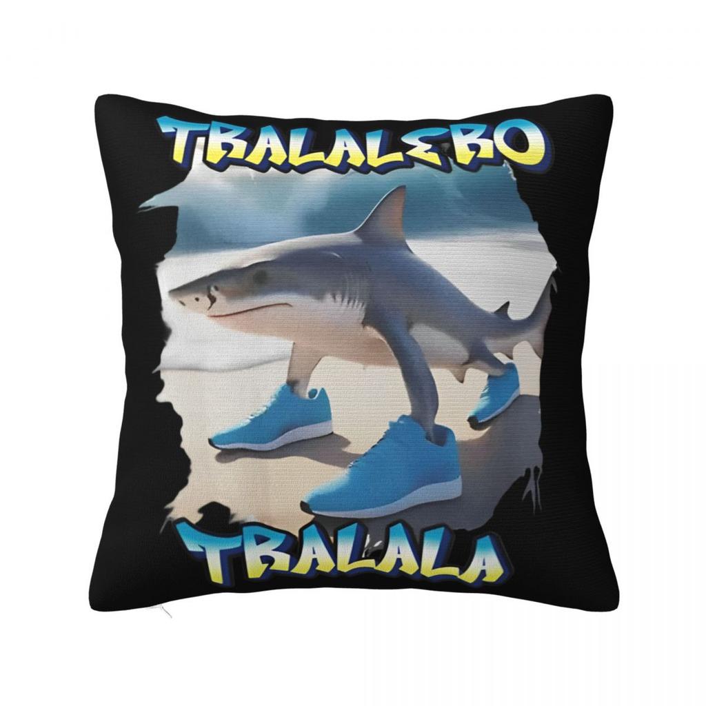 Tung Tung Tung Sahur Square Pillow Cases Italian Brainrot Meme Cushion Cover Vintage Polyester Decor Pillowcase for Living Room