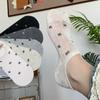 1/5pairs Spring And Summer Women's Socks Cartoon Bow Silicone Non-slip Breathable Invisible Pure Cotton Ankle Boots Soft Socks