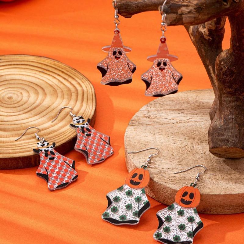 Women'S Halloween Fashion A Variety Of Minimalist Niche Designs Ghost Earrings Party Party