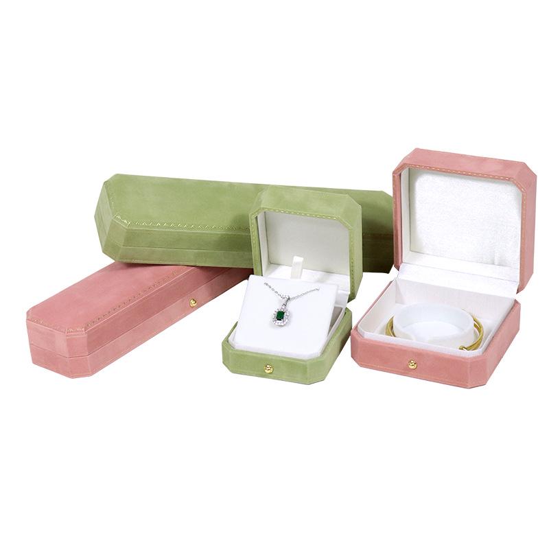 Velvet Octagonal Jewelry Box for Rings, Necklaces, Bangles, and Bracelets