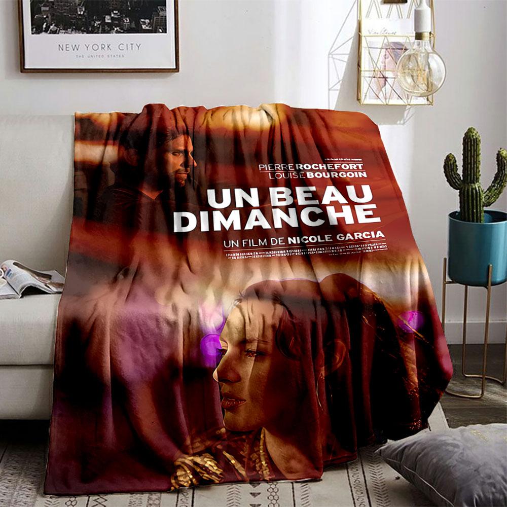 French Film Poster Design Blanket for All Seasons Blanket Lunch Break Throw Gift
