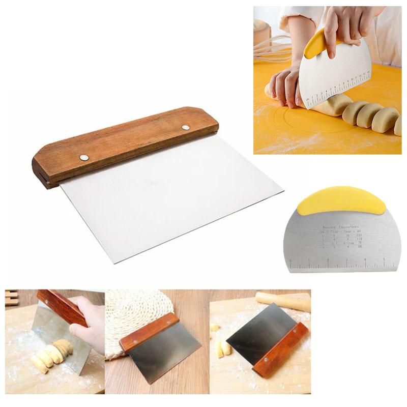 Thickened Stainless Steel Cake Dough Cutter Food Grade Silicone Baking Tool Pastry Scraper for Cake Steamed Buns and Dough