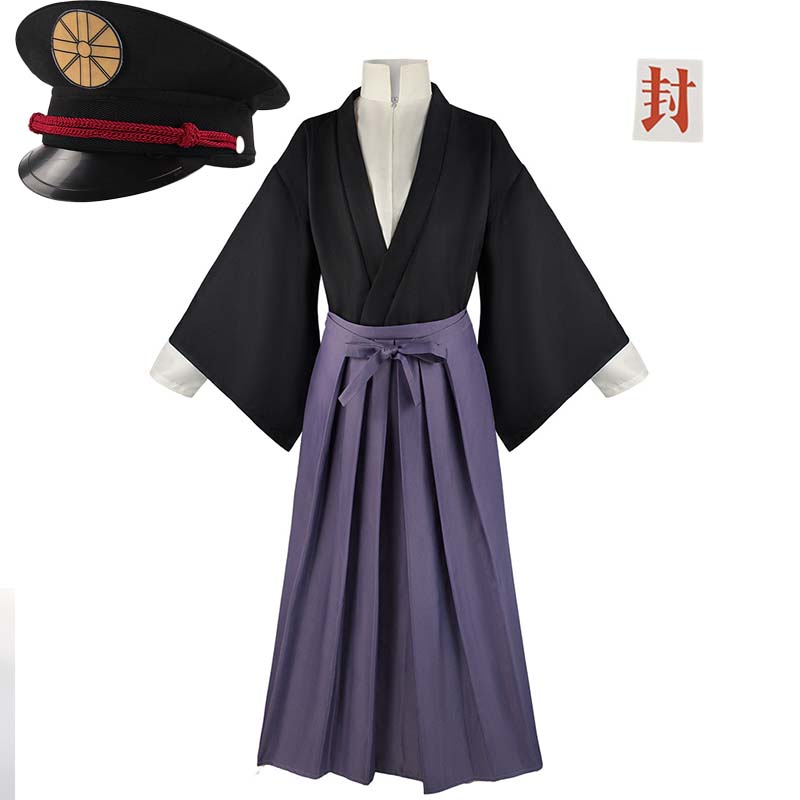 Tsukasa Yugi Cosplay Costume With Hat Anime Toilet Bound Hanako Kun Hakama Pant Kendo Full Set  Samurai Kimono Outfit