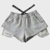 Damshorts med hög midja, elastisk midja, lös passform, sommar - Hot Girl-stil