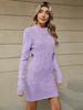 Long Sleeve Ruched Knit Dress for Women Autumn Winter Outerwear