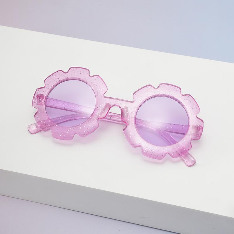 

Cute Floral Round Sunglasses Fashion Glasses for Youngsters Durable PC Frame, Perfect for Outdoor Fun & Fashion Shows