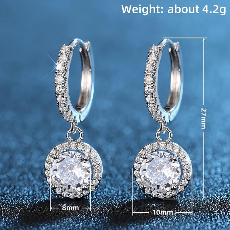 Huitan Women Drop Earrings Simple Design Silver Color Inlaid Sparkling CZ Charming Accessories Fashion Jewelry for Party Daily
