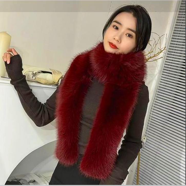 

160*15см Односторонний плюшевый женский воротник из искусственного меха, шарф-накидка, теплый для холодной зимы, палантин, шаль, болеро, согреватель для шеи, шарфы для женщин 160*15cm белый