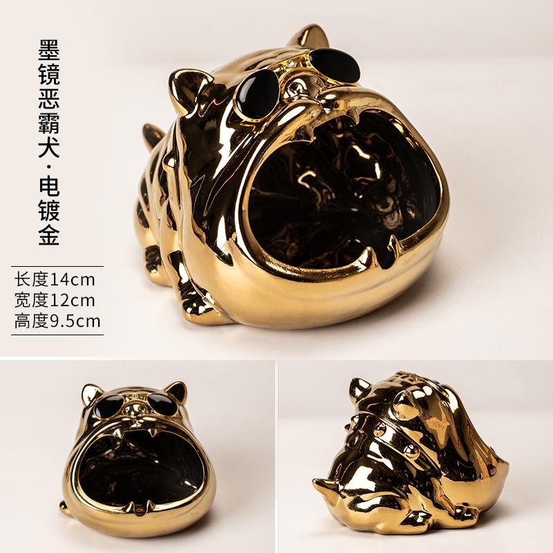 Ceramic Bulldog Ashtray and Desktop Statues are the Perfect Gifts for Home Office Decorations for Men portable ashtray