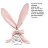 Easter Ornament Soft Pink Velvet Rabbit Ears Tree Topper with Spring Support Flexible Swinging